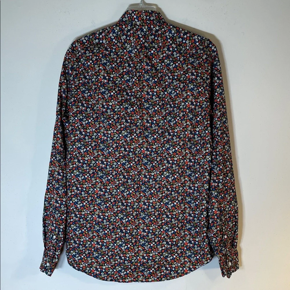 NEW! J. Crew Organic Cotton Multicolor Floral Men's Shirt. Medium Tall.